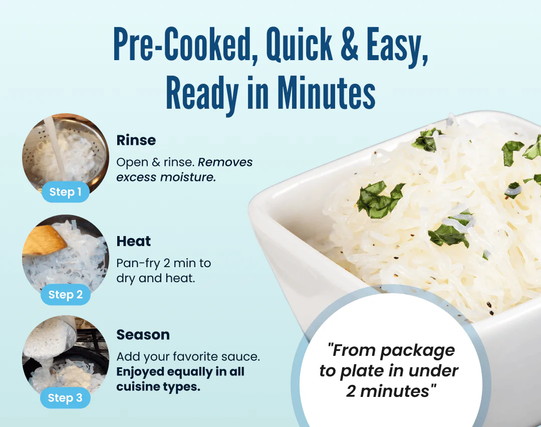 6-Pack Ready to Eat Variety Sampler: Angel Hair, Miracle Rice & Fettuccine - Image 3
