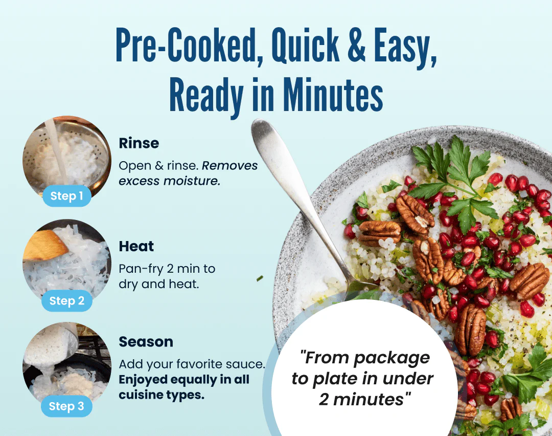6-Pack Ready to Eat Variety Sampler: Angel Hair, Miracle Rice & Fettuccine - Image 4